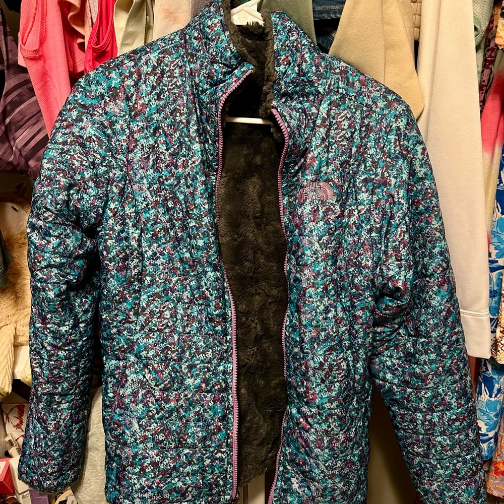 The North Face Women's Blue and Purple Puffer Jacket